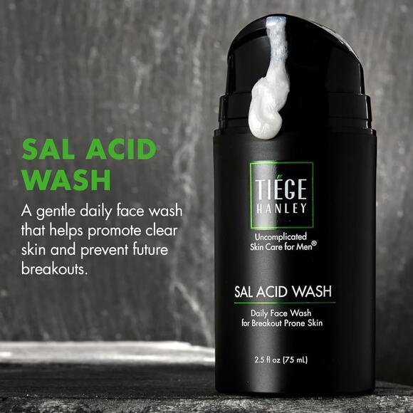 Tiege Hanley Salicylic Acid Cleanser for Men - Gentle & Deep Cleansing Face Wash - Picture 3 of 7